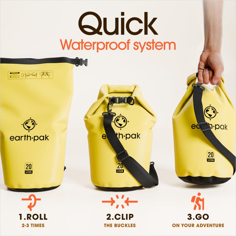 Earth Pak Waterproof Dry Bag - Roll Top Waterproof Backpack Sack Keeps Gear Dry for Kayak with Waterproof Phone Case - Image 5